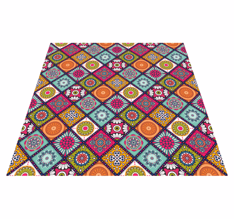 Covor de vinil magnific colorat cu dale florale - TenStickers