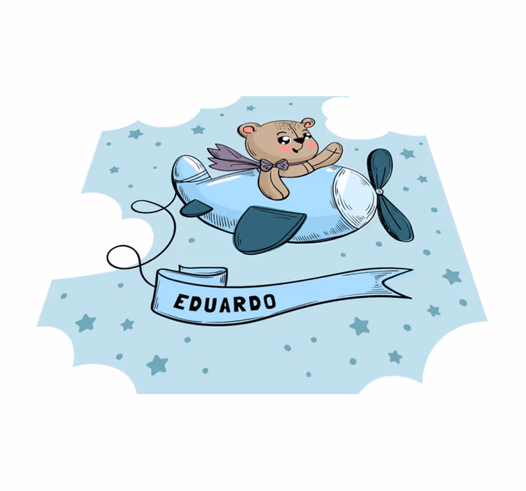 Covor personalizat de vinil pentru copii cu urs zburător - TenStickers