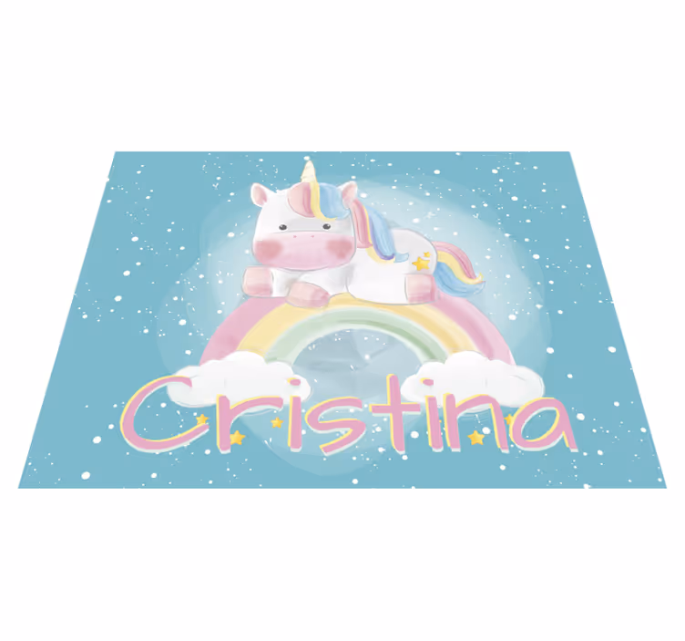 Covor vinil personalizabil pentru copii unicorn - TenStickers