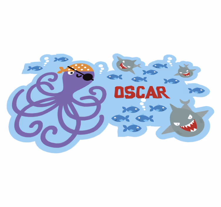 Covor personalizat vinil caracatiță pirat - TenStickers