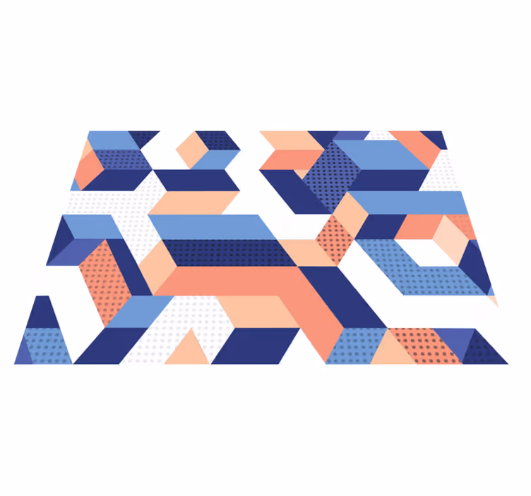 Covor modern de vinil geometric 3d - TenStickers