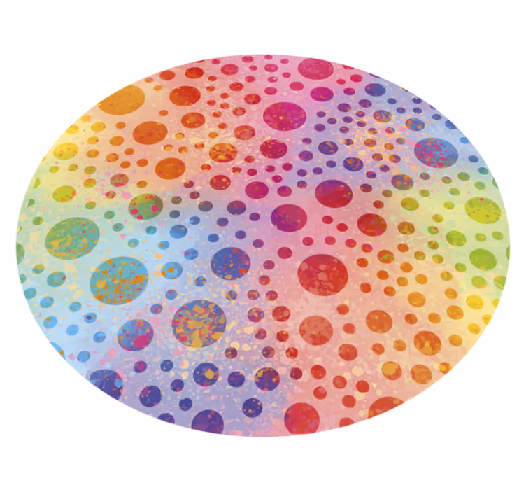 Covoruri vinil rotund design circular cu puncte colorate - TenStickers
