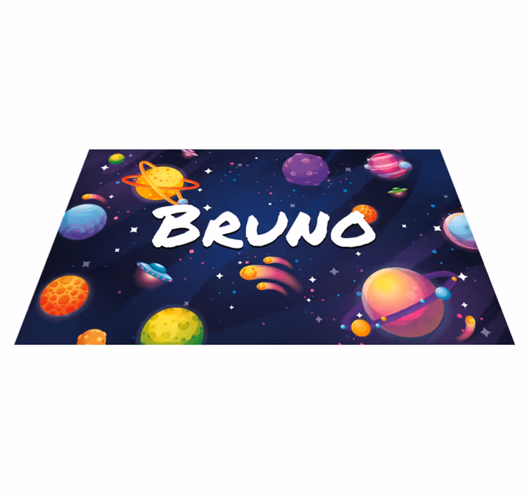 Covor de vinil univers și planete cu nume - TenStickers