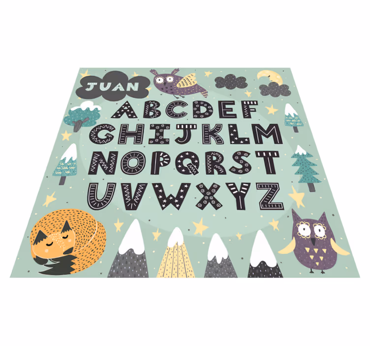 Covor de vinil alfabet animal cu nume - TenStickers