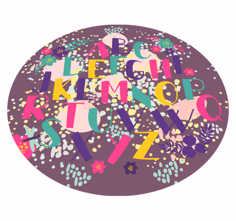 Covor vinil dormitor alphabetical Educational Disc - TenStickers