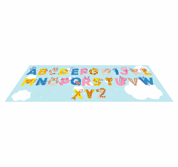 Covor minunat alfabet vinil copii cu animale - TenStickers