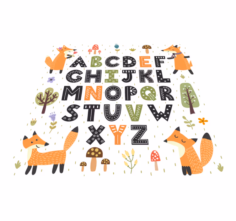 Covor uimitor din alfabet de vinil cu pădure - TenStickers