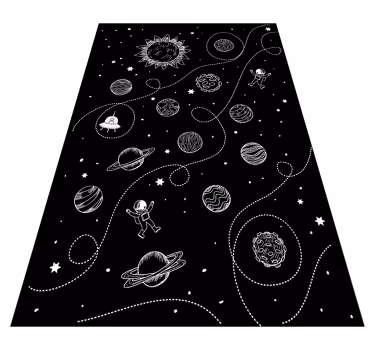 Stele și planete fabuloase care desenează covor de vinil - TenStickers
