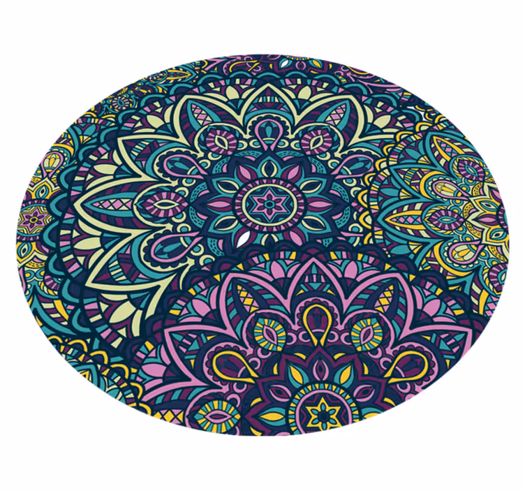 Covor minunat de vinil compozitie rotunda mandala - TenStickers