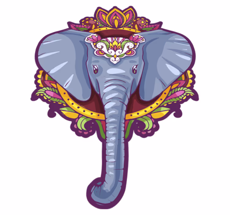Covor de vinil mandala în formă de elefant - TenStickers