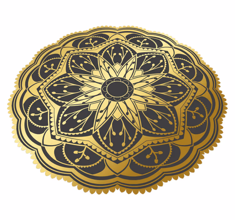 Covor de vinilă efect auriu cu flori - TenStickers