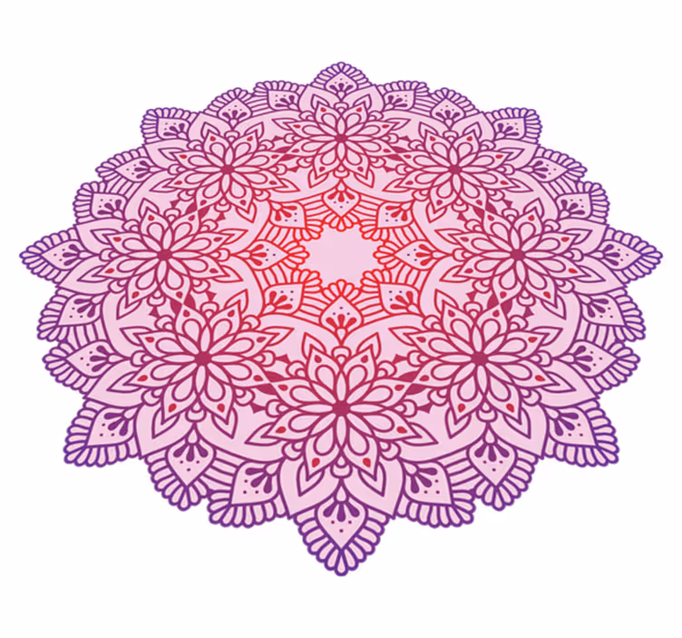 Covor elegant de vinilă mandala de flori colorate - TenStickers
