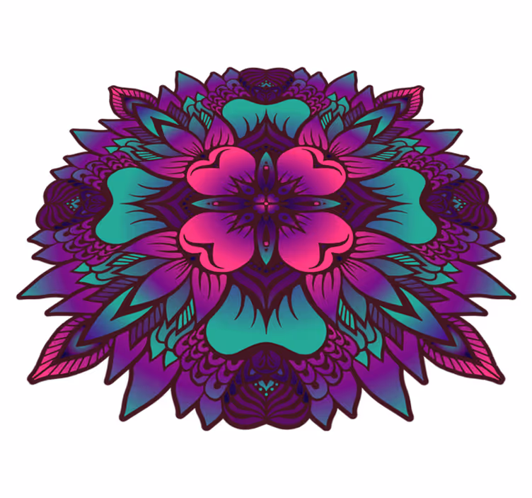 Covor floral de mandala lila si violet - TenStickers