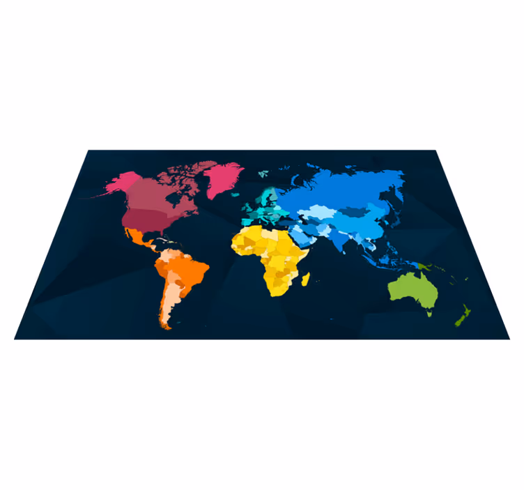 Hartă modernă colorată hartă mondială covor - TenStickers