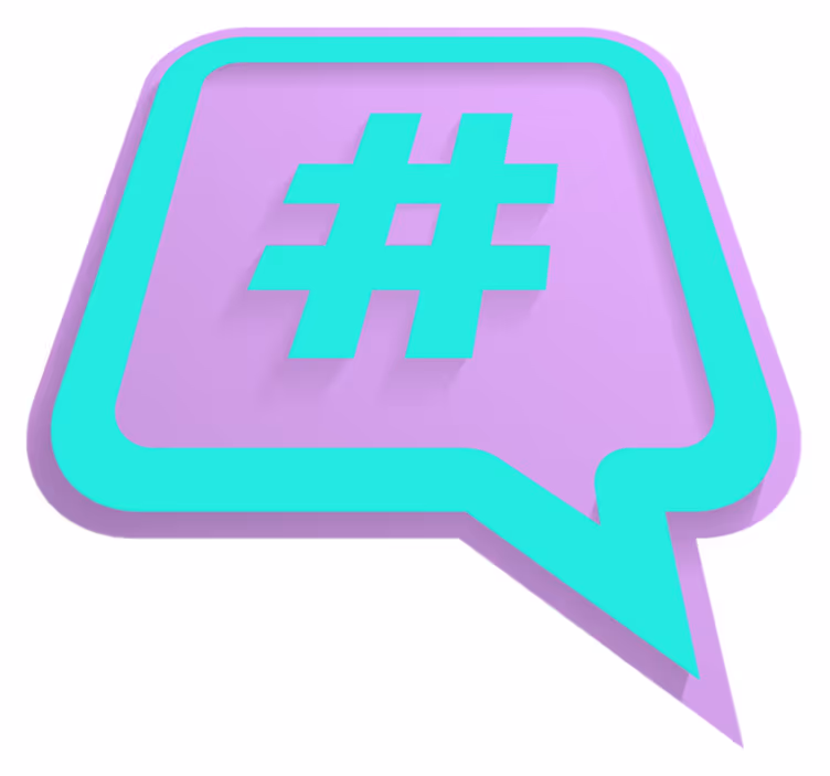 Covoare de vinil cu fraze balon de vorbire cu hashtag - TenStickers