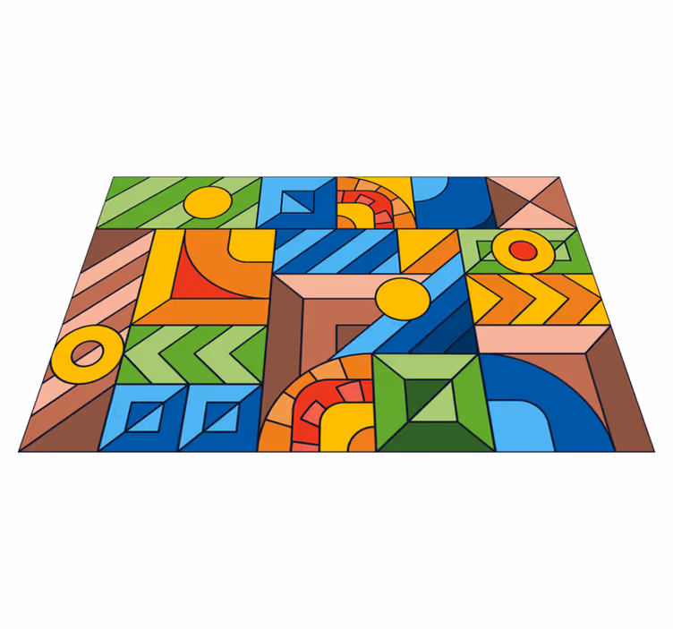 Covor de vinil cu mozaic abstract colorat - TenStickers