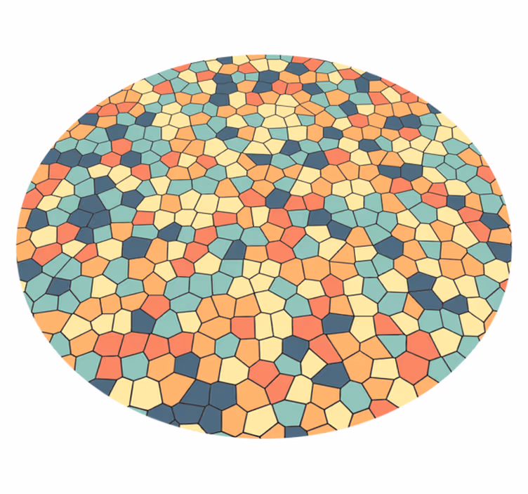Covor rotund mozaic de vinil pastel - TenStickers