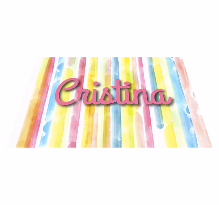 Covor cu dungi cu acuarelă cu nume - TenStickers
