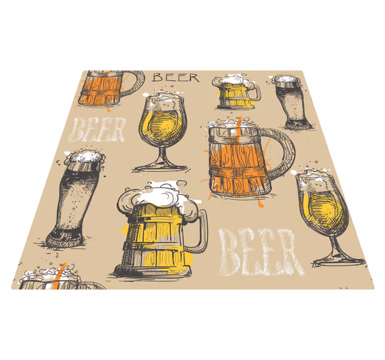 Covor vintage de vinil - pahare de bere - TenStickers