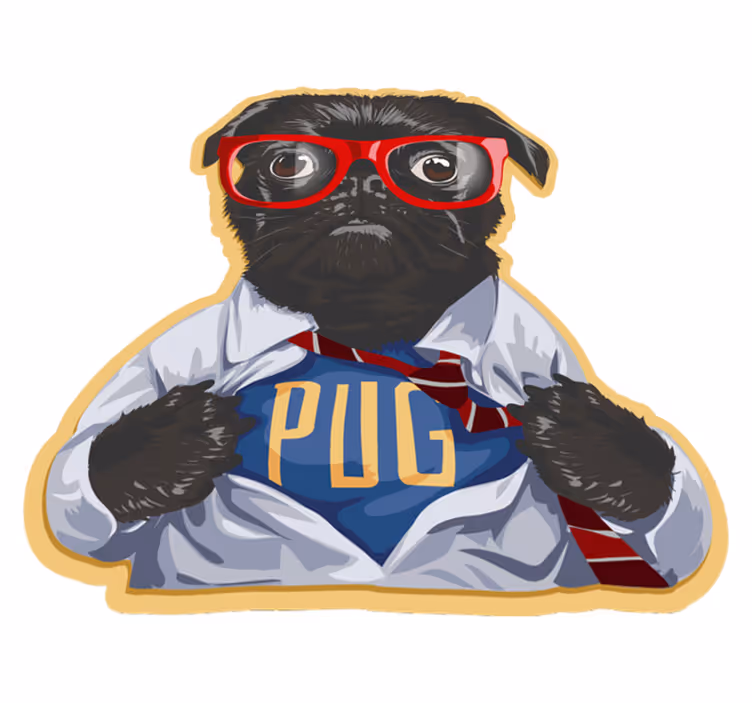 Covor retro vinil - câine cu ochelari - TenStickers