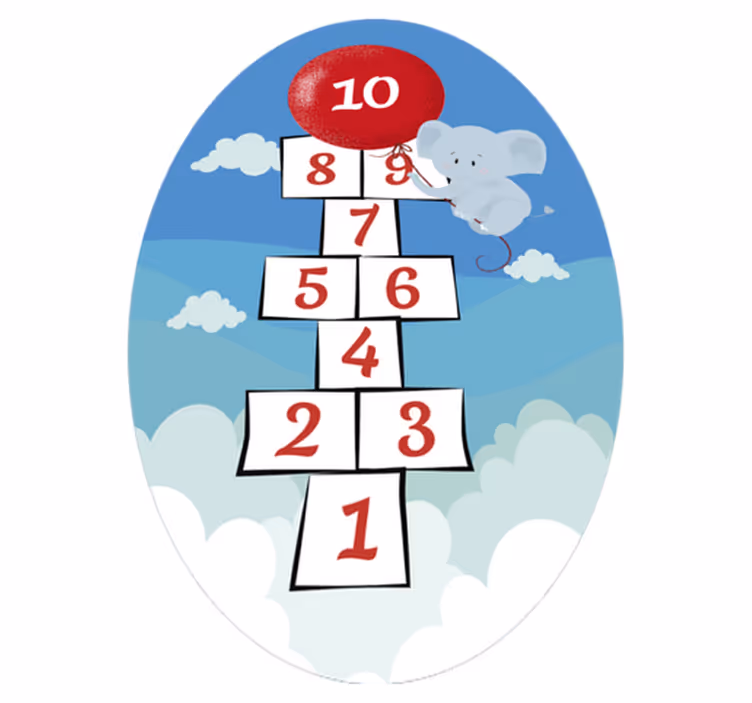 Covor vinil joc elefant hopscotch - TenStickers
