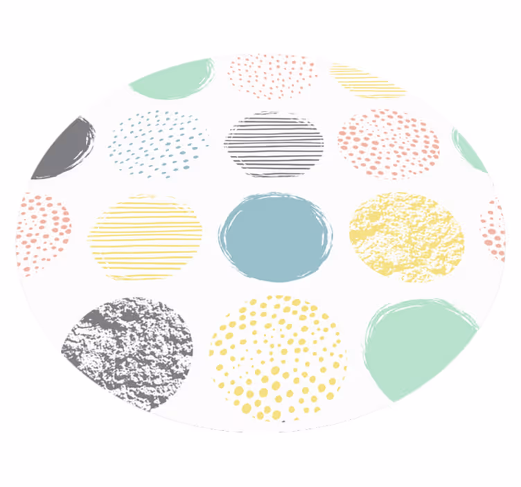 Covoare rotunde de vinil puncte în tonuri pastelate - TenStickers