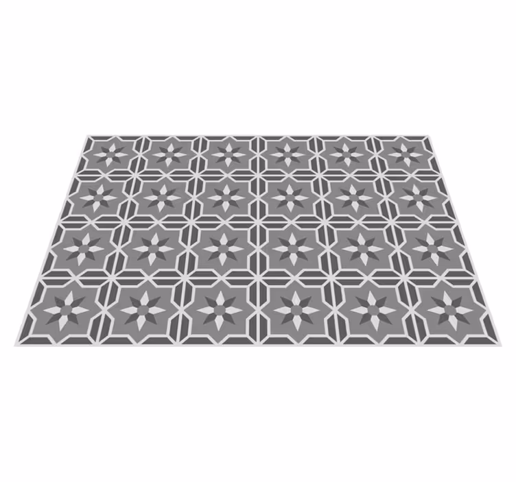 Mat geometric de vinil cu fundal gri moale - TenStickers