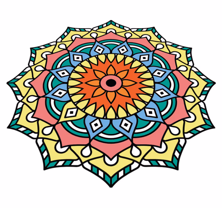 Covor de vinil colorat în formă de floare de mandala - TenStickers