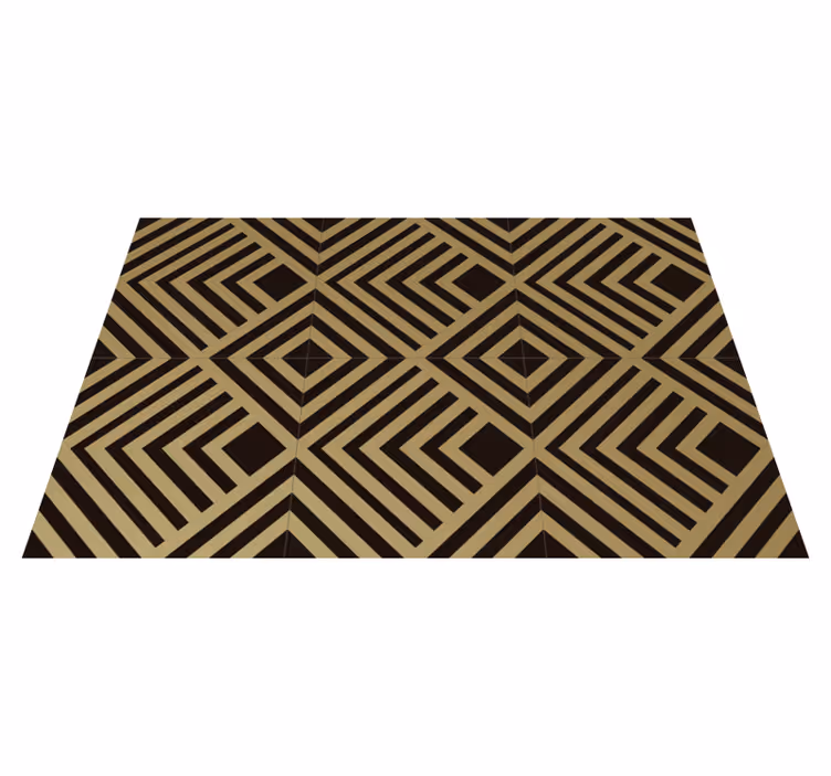 Covor de vinil geometric dungi unghiulare bej - TenStickers