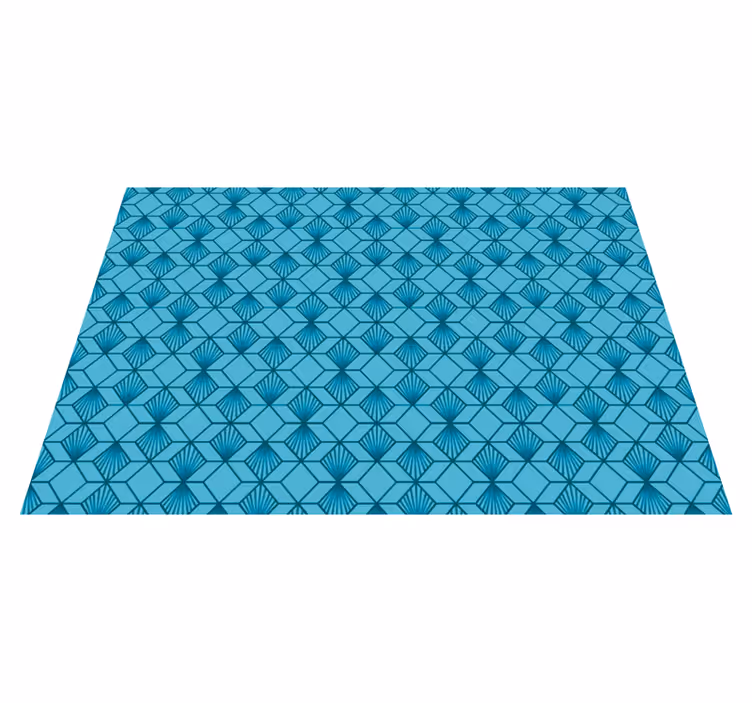 Covor albastru geometric de vinil - TenStickers