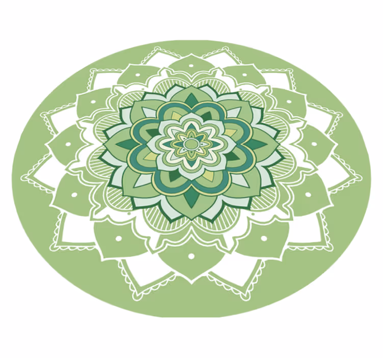 Covor verde vinil mandala - TenStickers