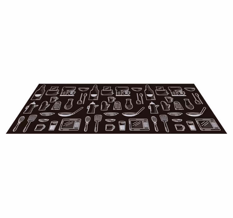 Unelte de bucătărie dreptunghiulare covor modern din vinil - TenStickers