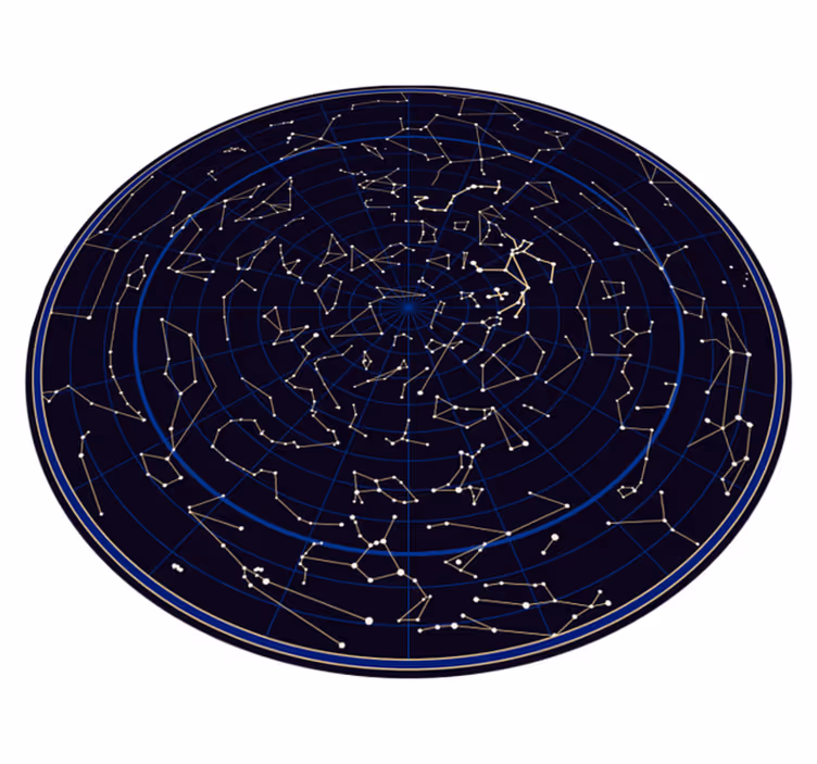 Covor de vinil minunat rotund costelații zodiacale - TenStickers