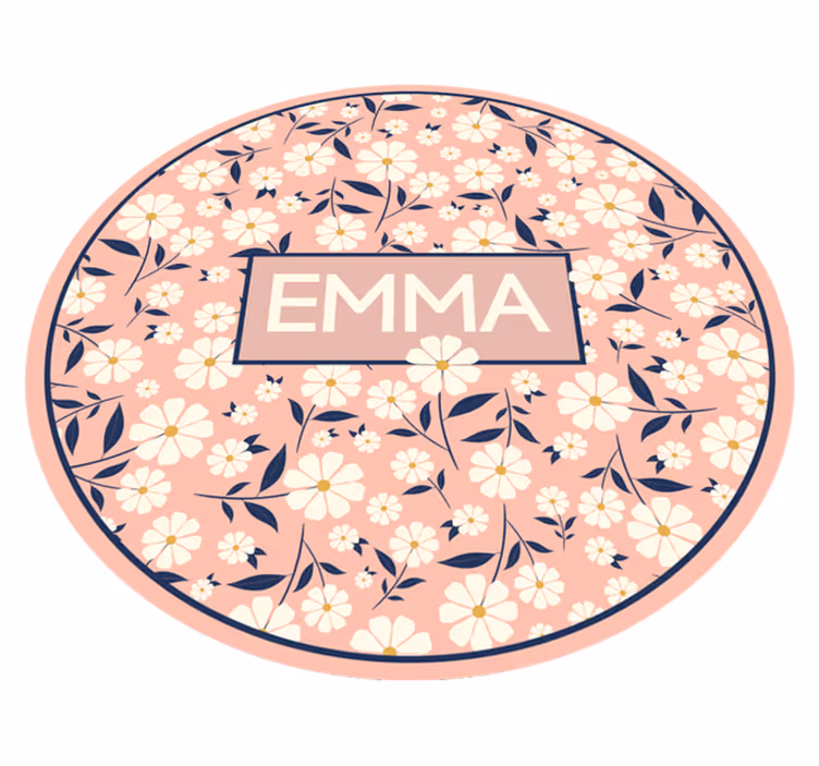 Covor floral de vinil personalizat cu nume - TenStickers