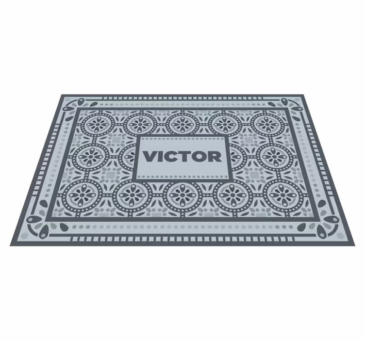 Covor de vinil ciment gri cu nume - TenStickers