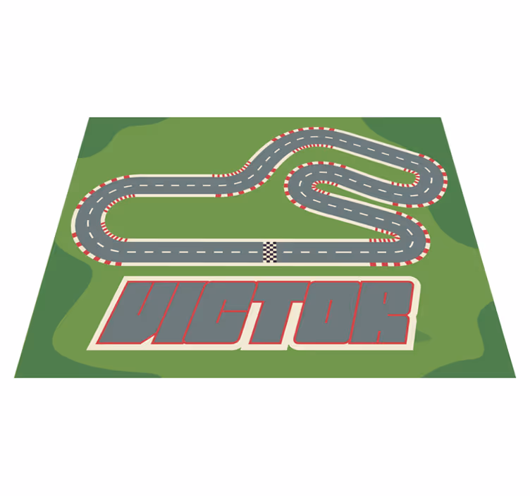 Covor de vinil personalizat pentru pista de curse pentru copii - TenStickers