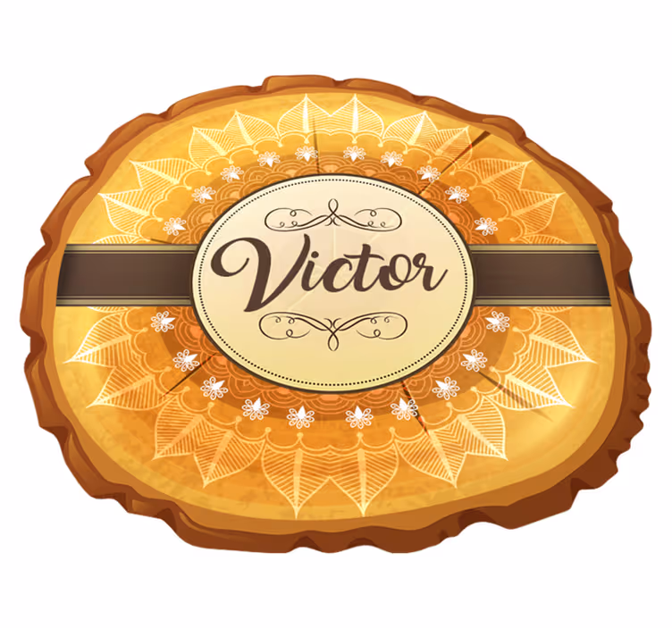 Covor personalizat din vinil mandala din lemn cu nume - TenStickers