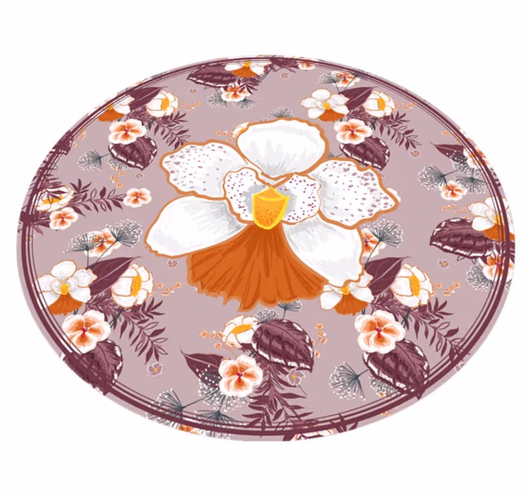 Covor living din vinil cu flori colorate rotunde - TenStickers