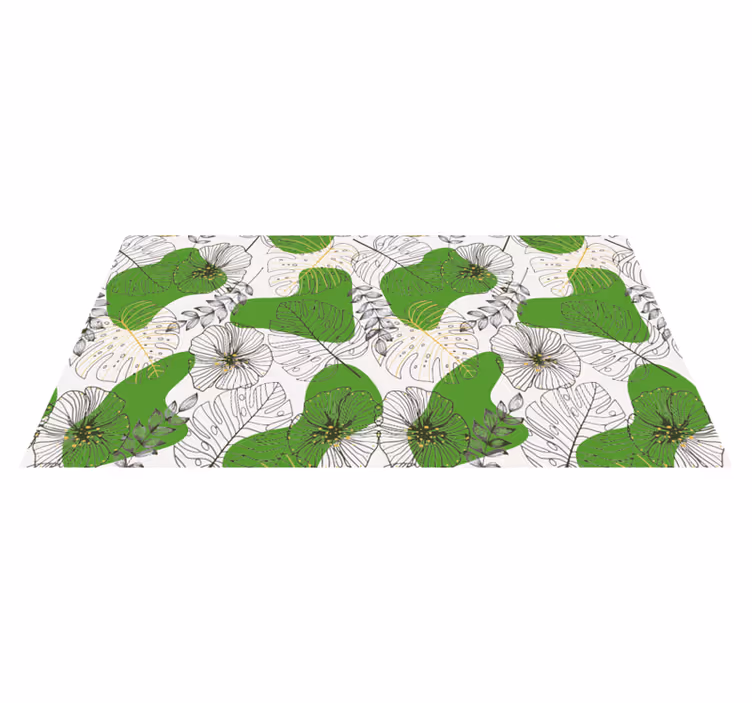 Covor vinil flori și plante monstera tropicală - TenStickers