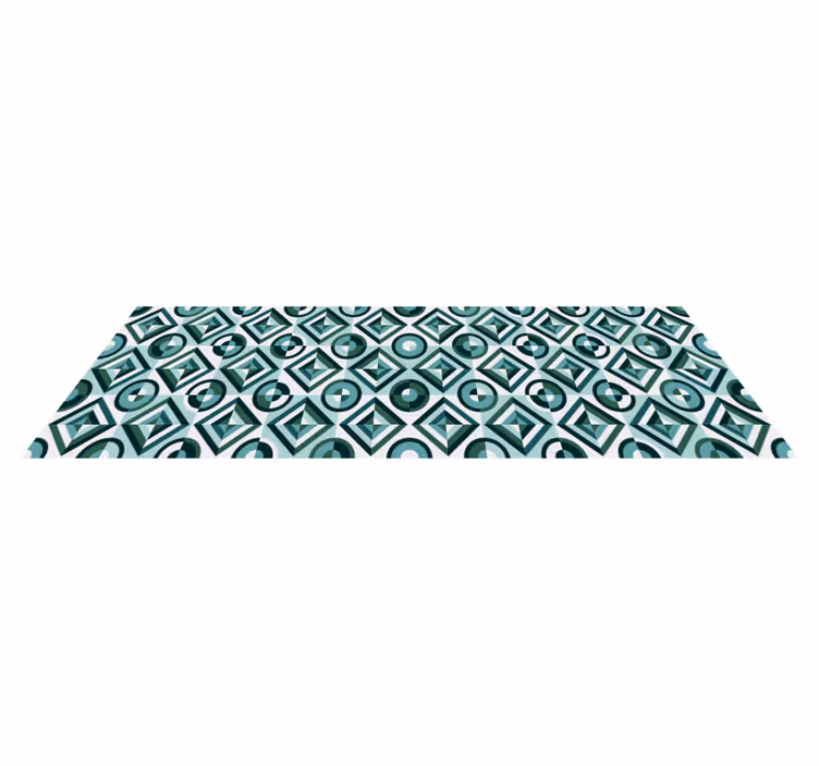 Covor vinil efect de țiglă alergător de bucătărie geometric - TenStickers