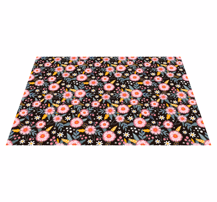Covor living din vinil flori retro - TenStickers