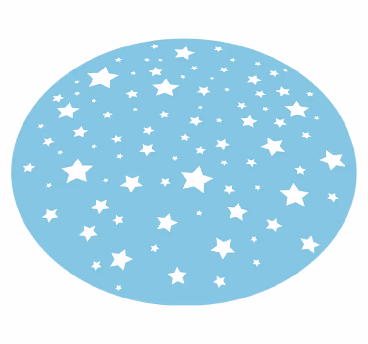 Covoare de vinil rotunde stele albastre - TenStickers