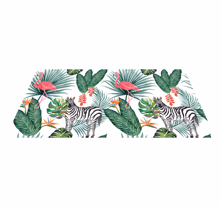 Covor de vinil pentru animale flamingo & zebra - TenStickers