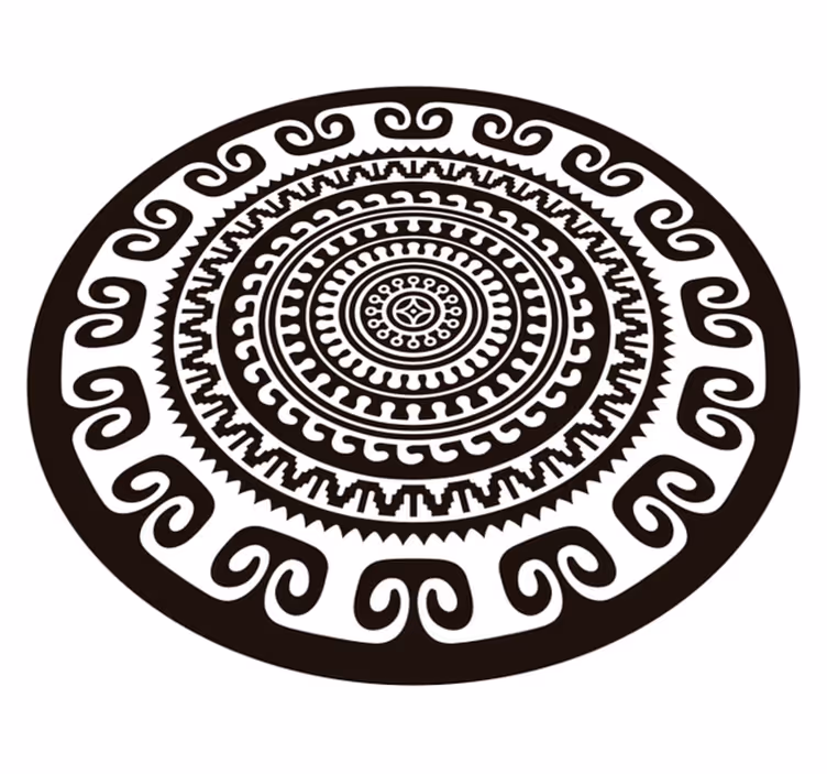 Covor din vinil dormitor mandala alb-negru - TenStickers