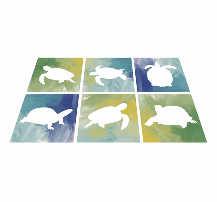 Covor vinil animal mozaic siluetă țestoasă - TenStickers