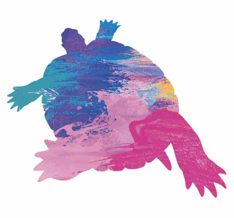 Covor vinil animal silueta de broasca testoasa colorata - TenStickers