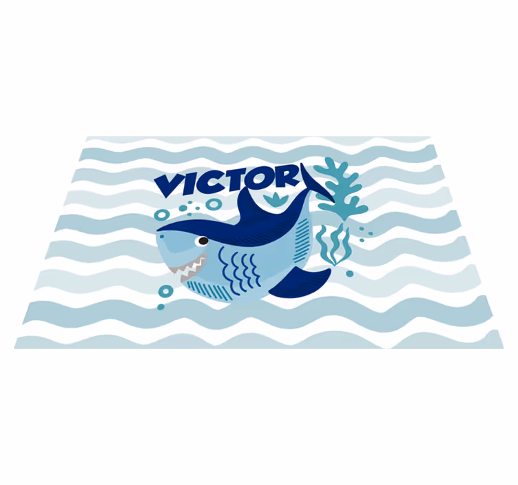 Rechin pentru copii cu covor de vinil cu nume - TenStickers