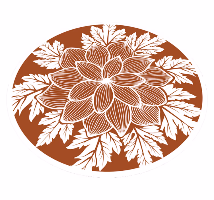 Covor vinil flori și plante piesă centrală cu motiv botanic - TenStickers