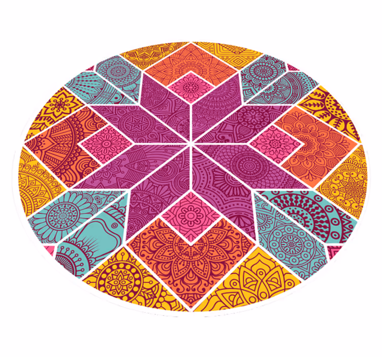 Covor vinil mandala complexitatea mandalei - TenStickers