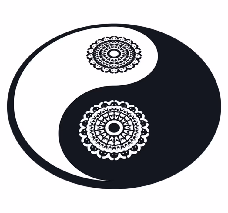 Covor din sufragerie din vinil ying yang paisley - TenStickers
